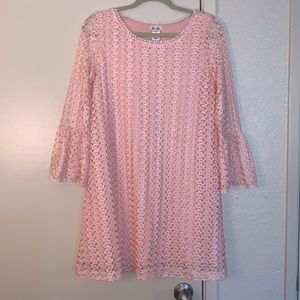 Brittany Black Crochet Dress with Bell Sleeves